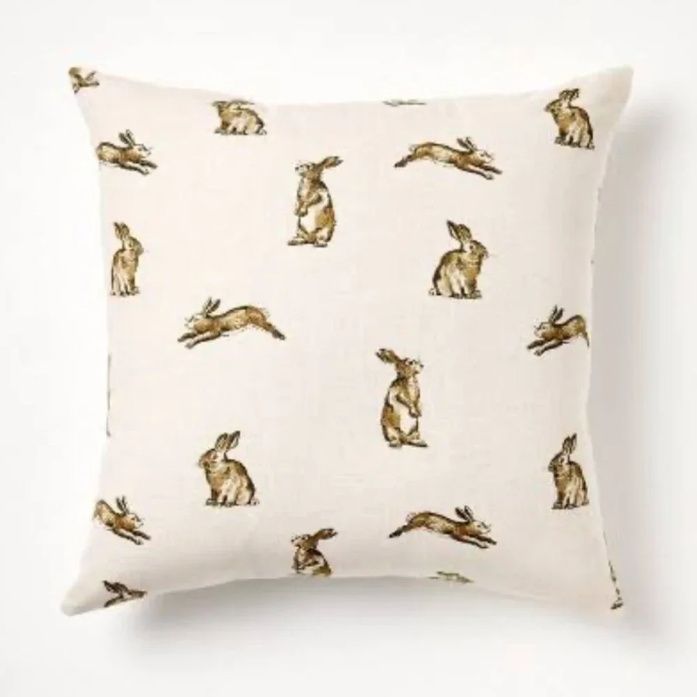 Threshold designed with Studio McGee Oversized Printed Bunny Square Throw Pillow